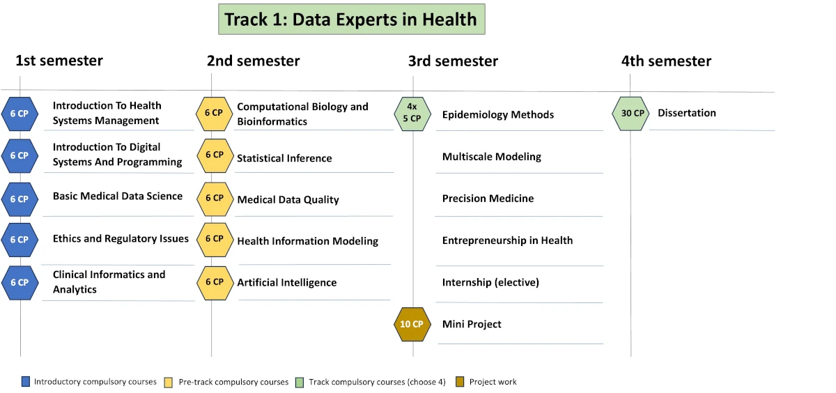 Curriculum for a student following Track 1